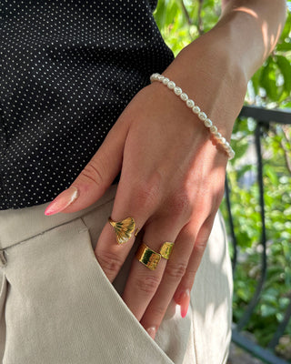 Mussla Ring 18K Guldpläterat