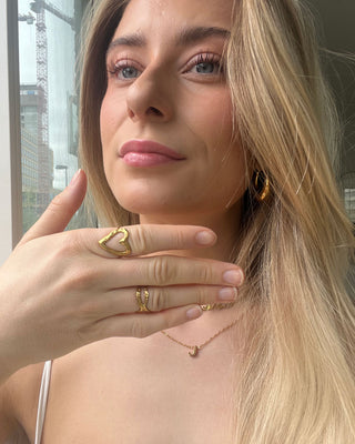 Hamrad Heart Ring 18K Guldpläterat