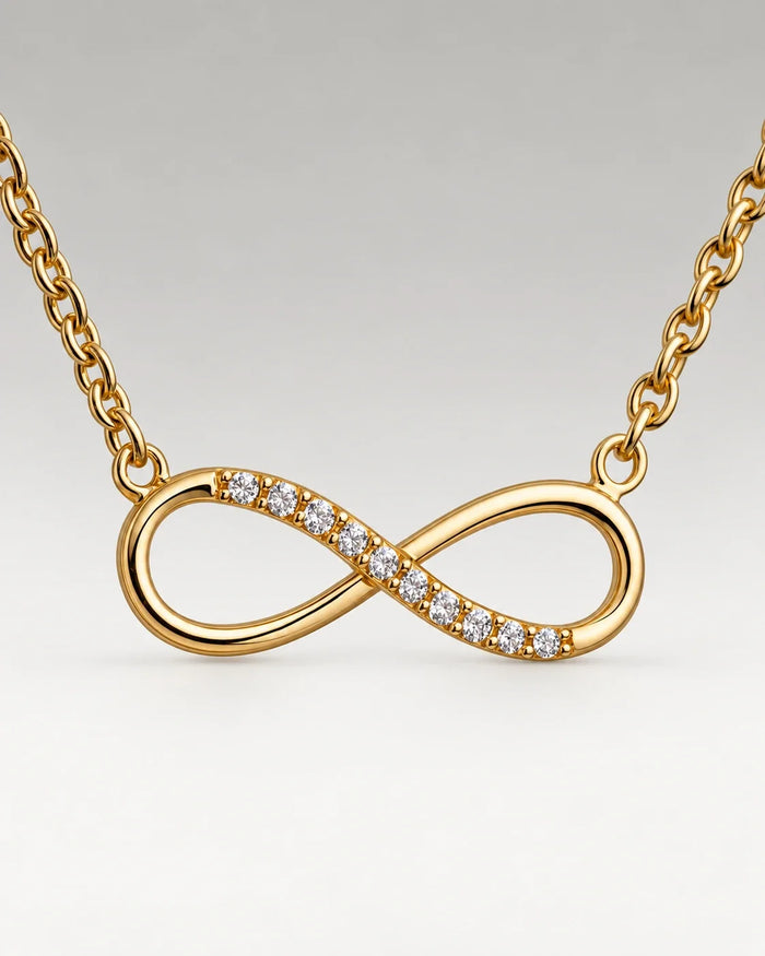 Infinity Zirconia Halskedja 18K Guldpläterat