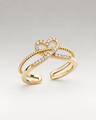 Love Zirconia Ring 18K Guldpläterat