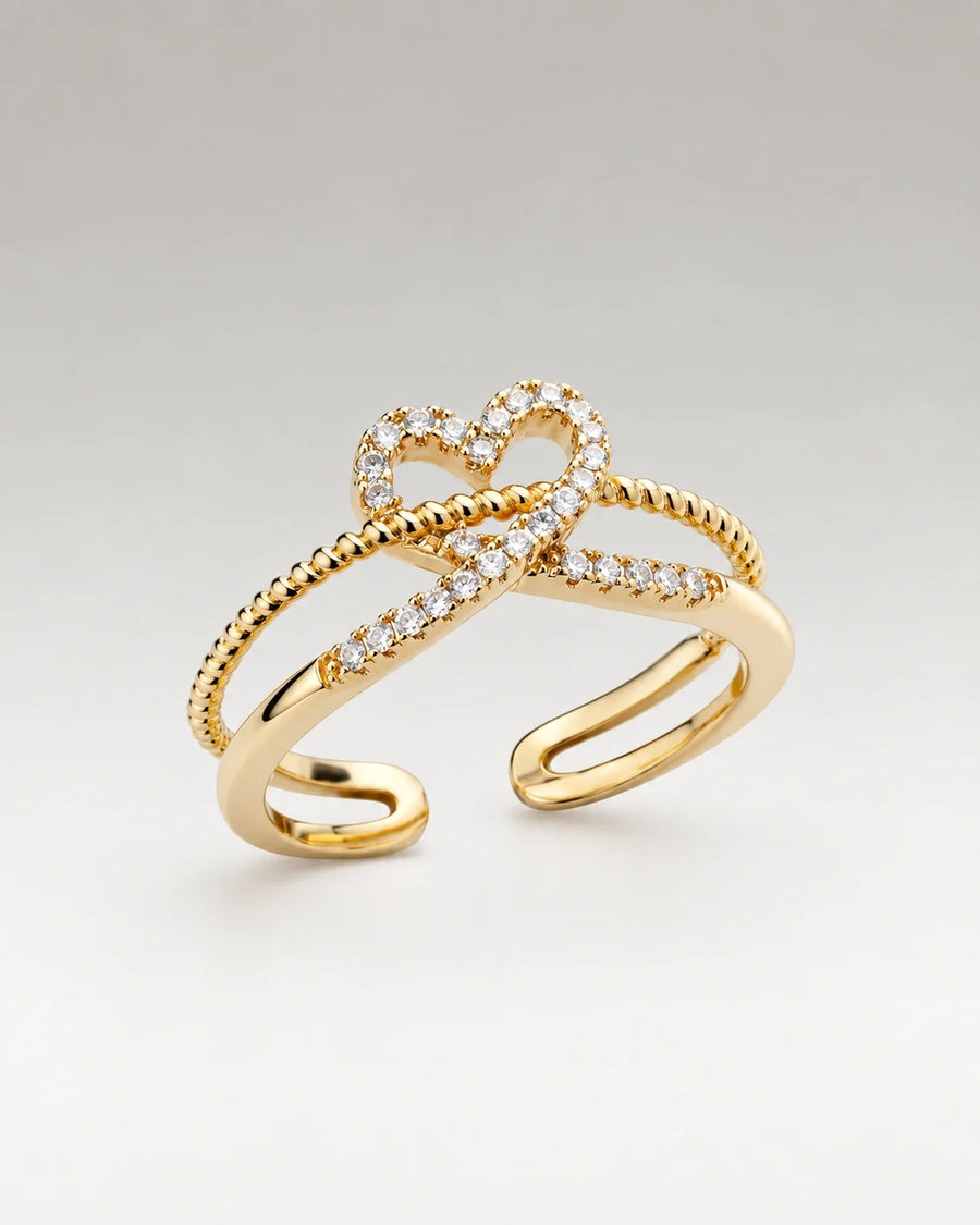 Love Zirconia Ring 18K Guldpläterat