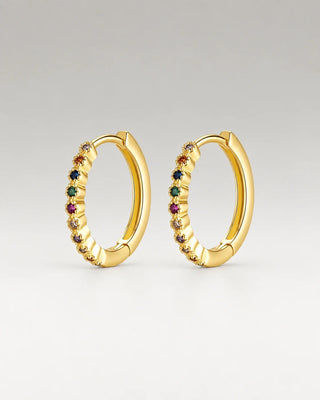 Mini Zirconia Multi Crystal Örhängen 18K Guldpläterat