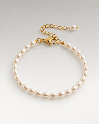 Minimalist Pearl Armband 18K Guldpläterat 4mm