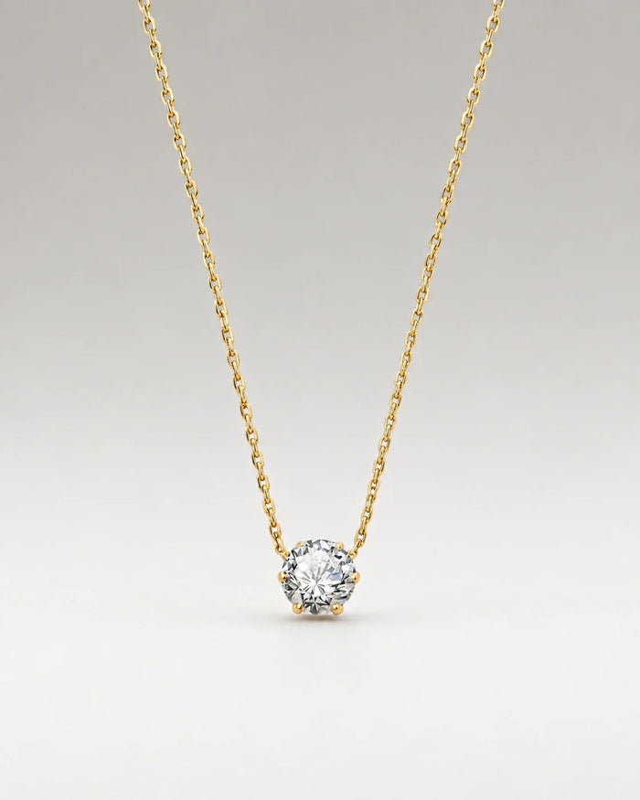 Minimalist Zirconia Halskedja 18K Guldpläterat