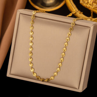 Round Sunburst Choker 18K Guldpläterat 4mm
