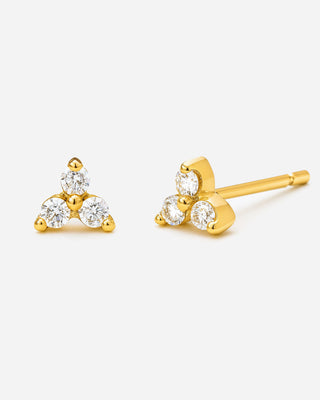Mini Zirconia Stiftörhängen 18K Guldpläterat