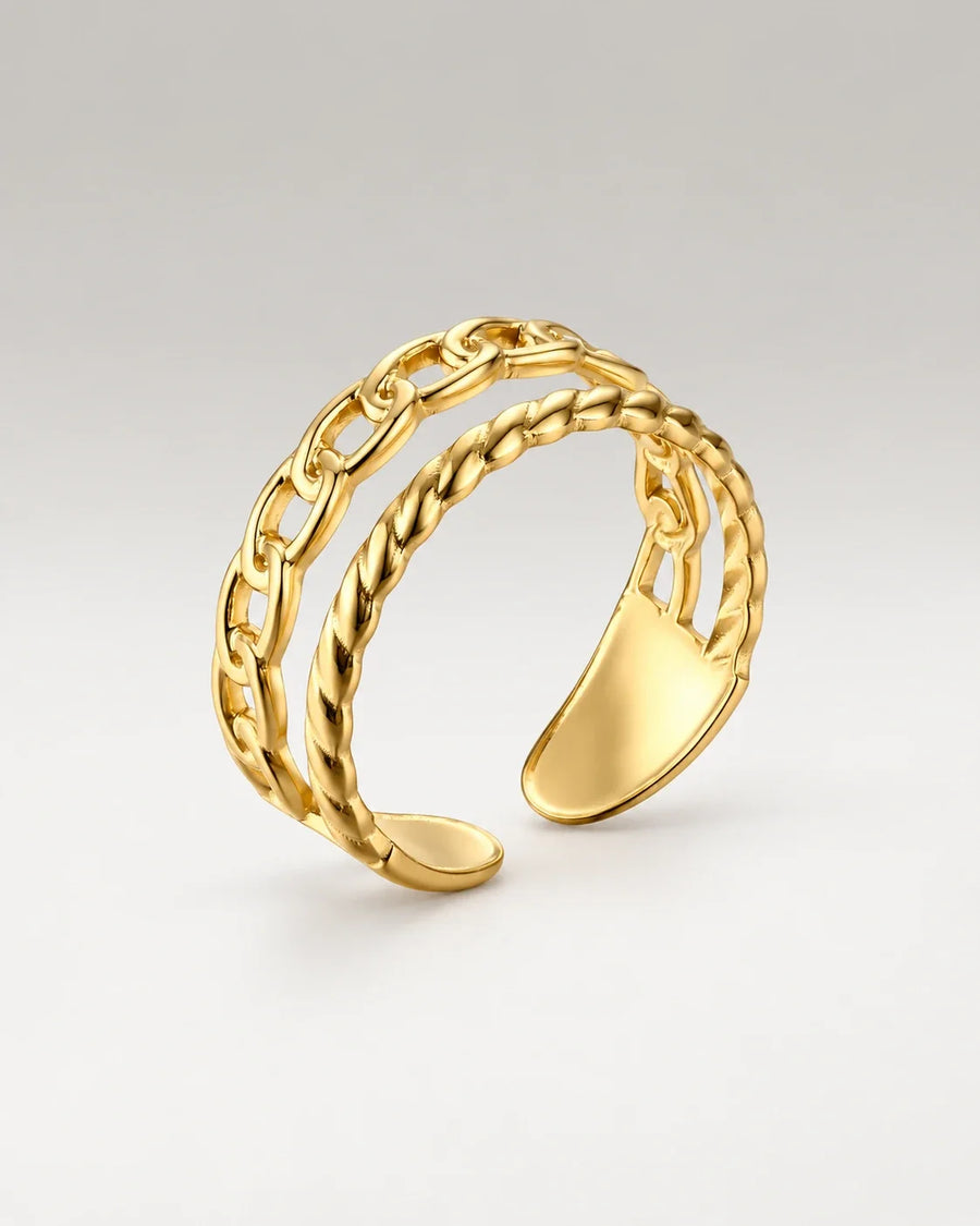 Panzer Layer Ring 18K Guldpläterat