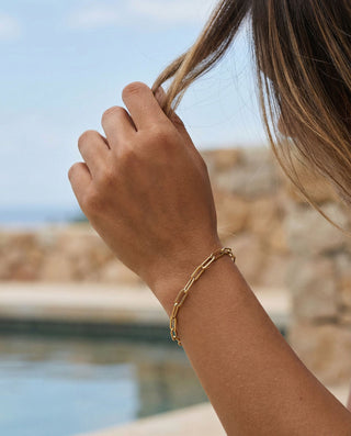 Paperclip Armband 18K Guldpläterat 4mm