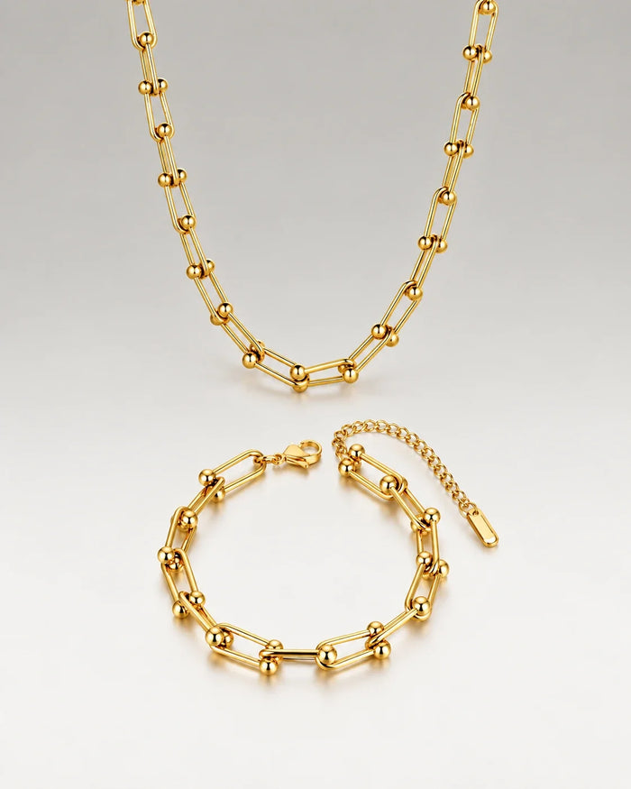 Rock Chain Smyckesset 18K Guldpläterat