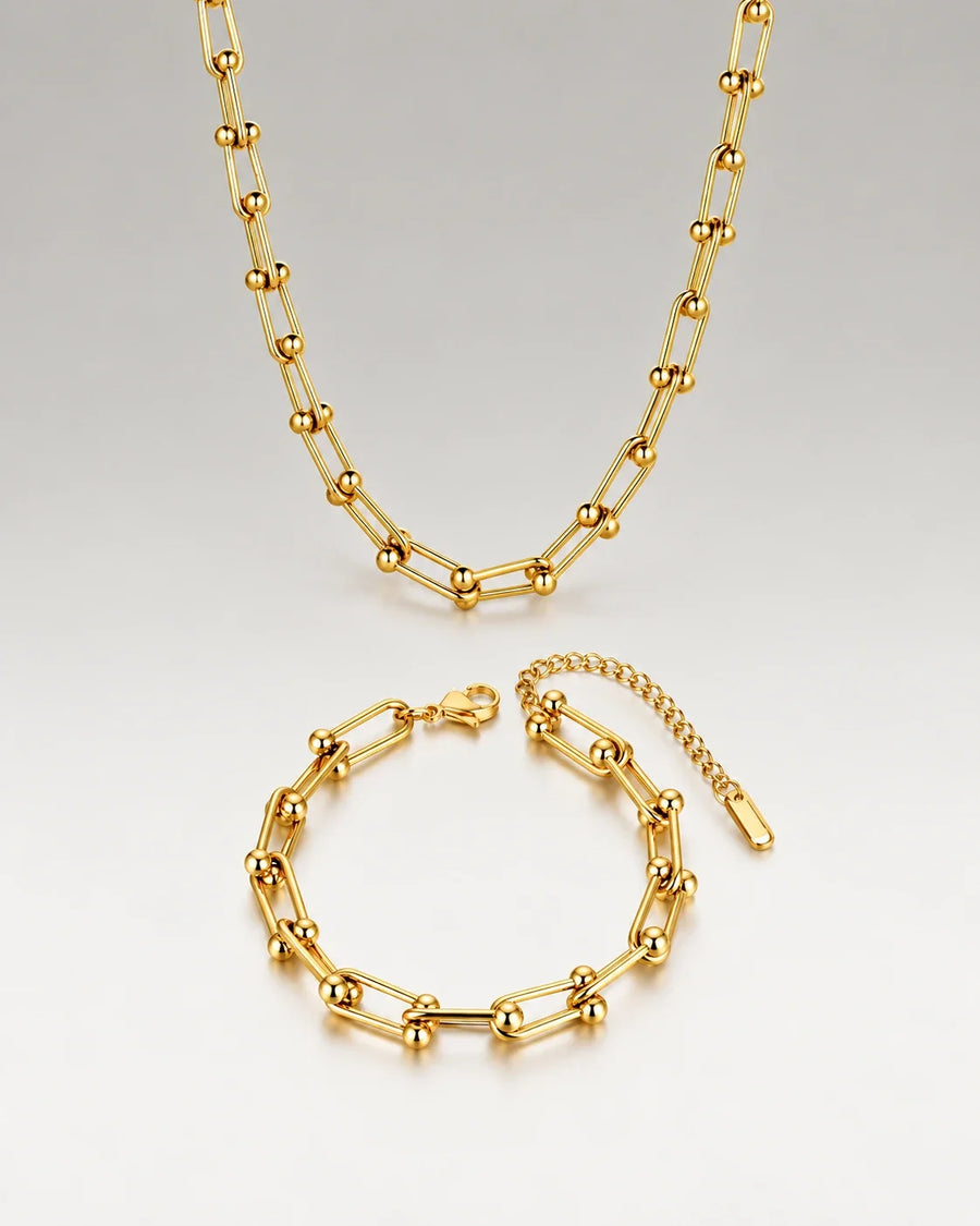 Rock Chain Smyckesset 18K Guldpläterat