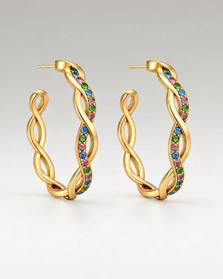 Round Wave Multi Hoops 18K Guldpläterat