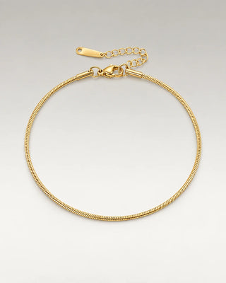 Round Snake Ankelkedja 18K Guldpläterat 1.5mm