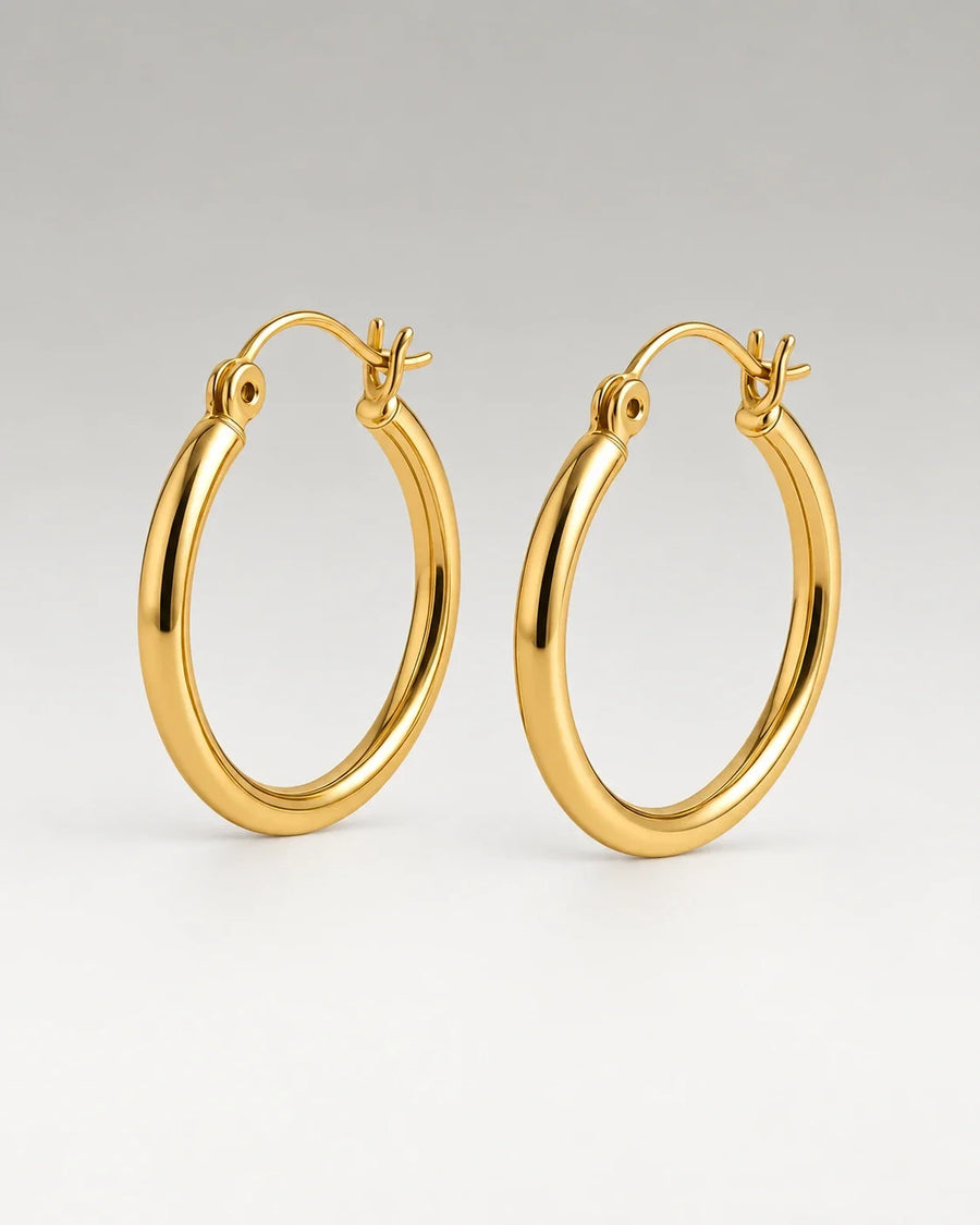 Round Hoops 18K Guldpläterat