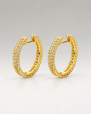 Round Zirconia Hoops 18K Guldpläterat