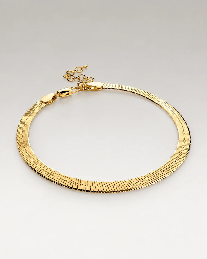 Flat Snake Armband 18K Guldpläterat 4mm