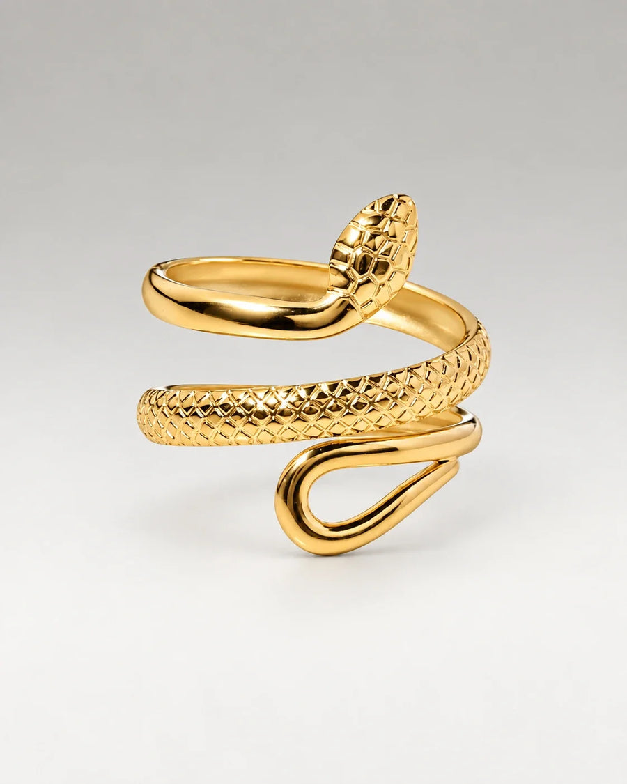 Snake Texture Ring 18K Guldpläterat