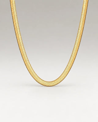 Flat Snake Choker 18K Guldpläterat 4mm