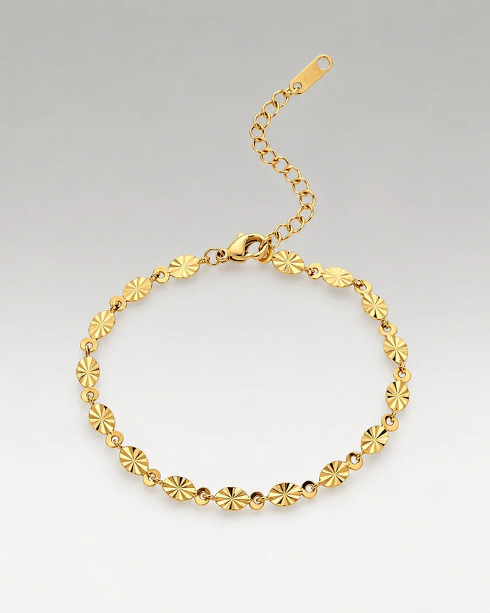 Sunburst Armband 18K Guldpläterat 4mm