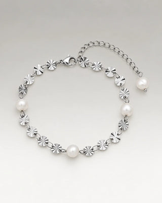 Pärlarmband – Sunburst Sötvattenspärla Armband i silverfärg | Callisto Jewellery