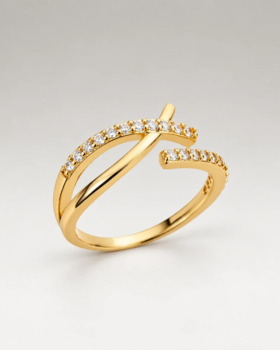 Unique Zirconia Ring 18K Guldpläterat