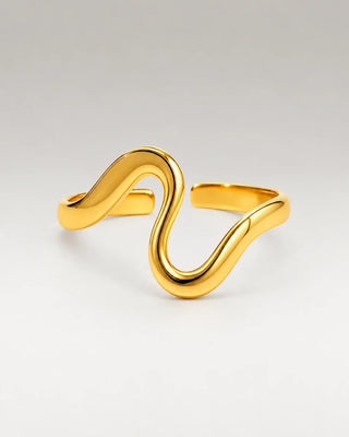 Waves Ring 18K Guldpläterat