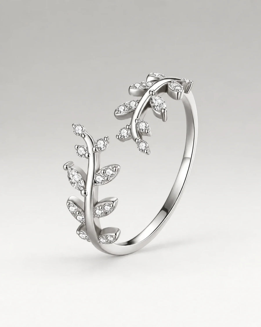 Zirconia Leaf Ring