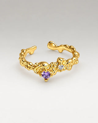 Lila Zirconia Ring 18K Guldpläterat
