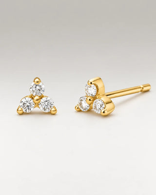 Mini Zirconia Stiftörhängen 18K Guldpläterat