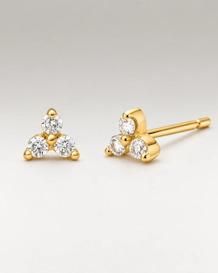 Mini Zirconia Stiftörhängen 18K Guldpläterat