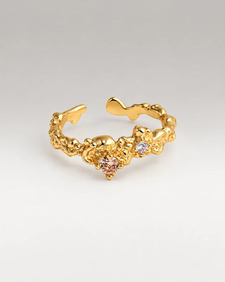 Champagne Zirconia Ring 18K Guldpläterat