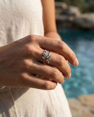 Zirconia Deluxe Leaf Ring